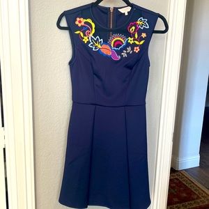 Ted Baker mini stretchy fit structured with beautiful embroidery